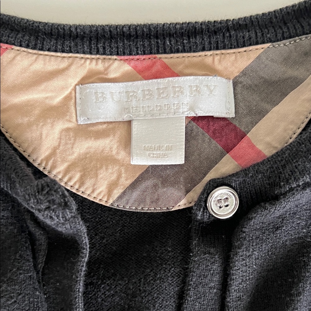 Burberry Girls’ Black Button-Up Cardigan (2T) - Picture 2 of 8